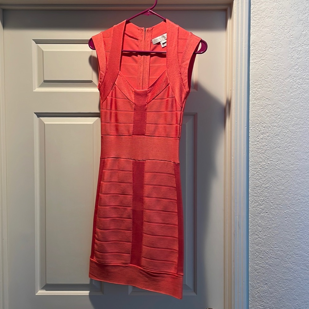 French Connection corral bodycon dress